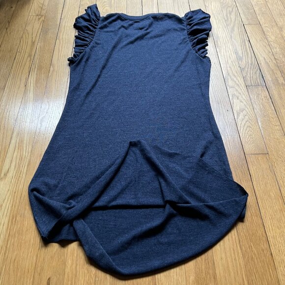 Chaser Size M Sailboat Blue Flutter Sleeve Hi Low Shirttail Shift Mini Dress NWT - Picture 13 of 13